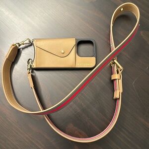 Bandolier Brown Phone Case with Multicolor Strap